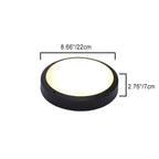 Modern Minimalist Outdoor Waterproof Round Aluminum Acrylic LED Flush Mount Ceiling Light Black