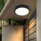 Modern Minimalist Outdoor Waterproof Round Aluminum Acrylic LED Flush Mount Ceiling Light Black