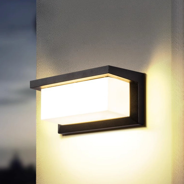 Modern Minimalist Aluminum LED Wall Sconce Waterproof Outdoor Patio Light Black White