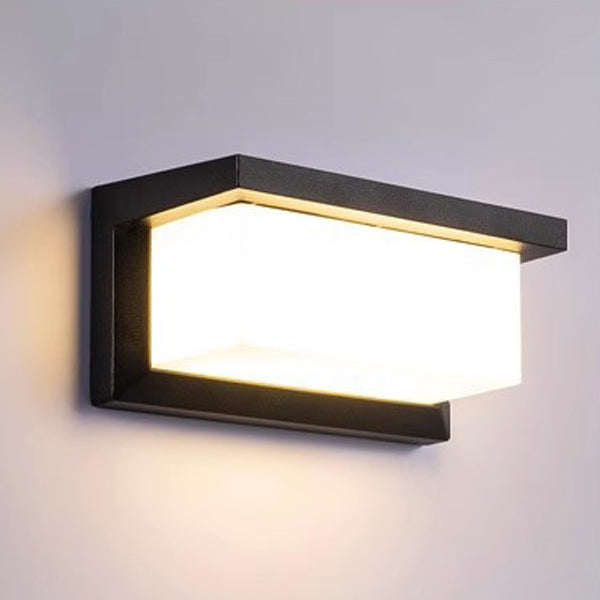 Modern Minimalist Aluminum LED Wall Sconce Waterproof Outdoor Patio Light Black White