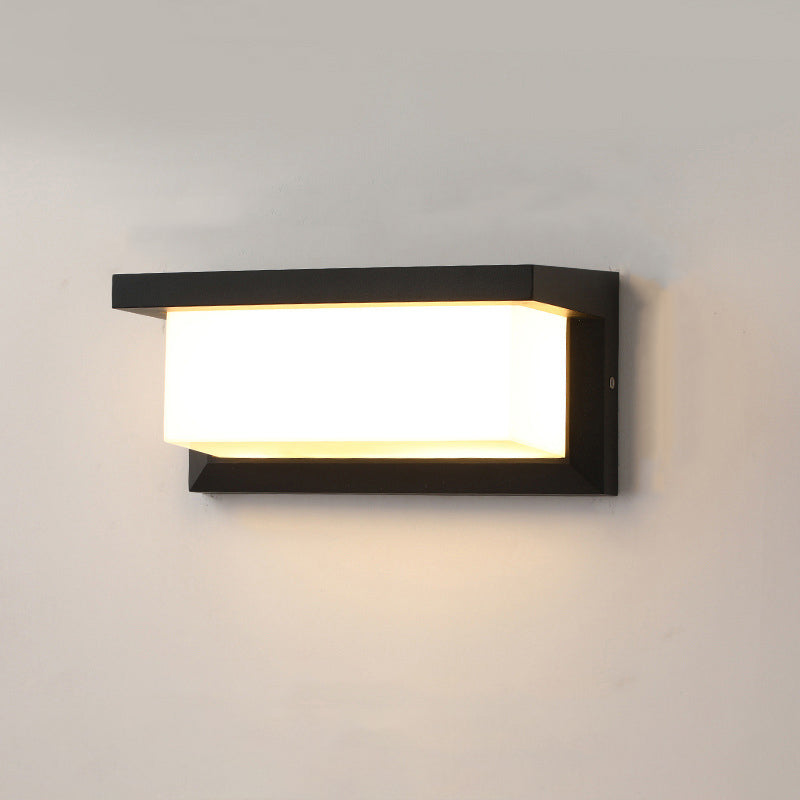 Modern Minimalist Aluminum LED Wall Sconce Waterproof Outdoor Patio Light Black White