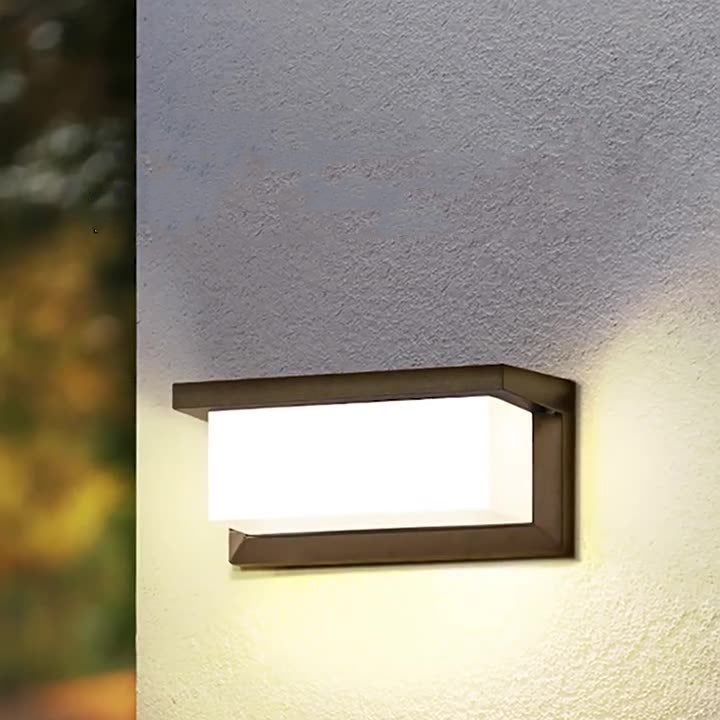 Modern Minimalist Aluminum LED Wall Sconce Waterproof Outdoor Patio Light Black White