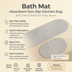 Washable Water Absorbent Non-Slip Kitchen Mat with Silicone Grip Rubber Base