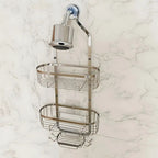 Three Layer Wall-Mounted Shower Organizer Caddy Durable Iron Bathroom Storage Shelf Black