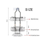 Three Layer Wall-Mounted Shower Organizer Caddy Durable Iron Bathroom Storage Shelf