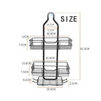 Three Layer Wall-Mounted Shower Organizer Caddy Durable Iron Bathroom Storage Shelf Black