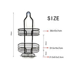 Three Layer Wall-Mounted Shower Organizer Caddy Durable Iron Bathroom Storage Shelf Black