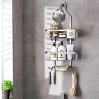 Three Layer Wall-Mounted Shower Organizer Caddy Durable Iron Bathroom Storage Shelf
