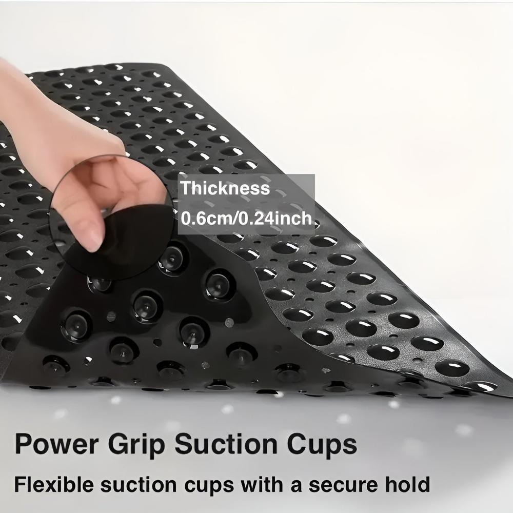 Non-Slip Bathtub Mat with 200 Suction Cups and Quick-Drain Holes for Safety and Comfort