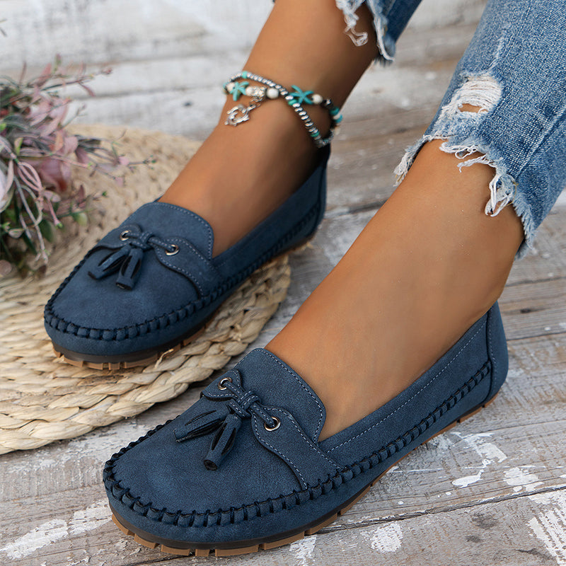 Harrow Becky slip-on flat loafers for women, featuring soft, comfortable design with sleek leather appearance and easy wear style.