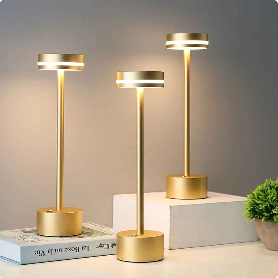 Solara Rechargeable Wireless Touch LED Table Lamp Aluminum Waterproof Portable