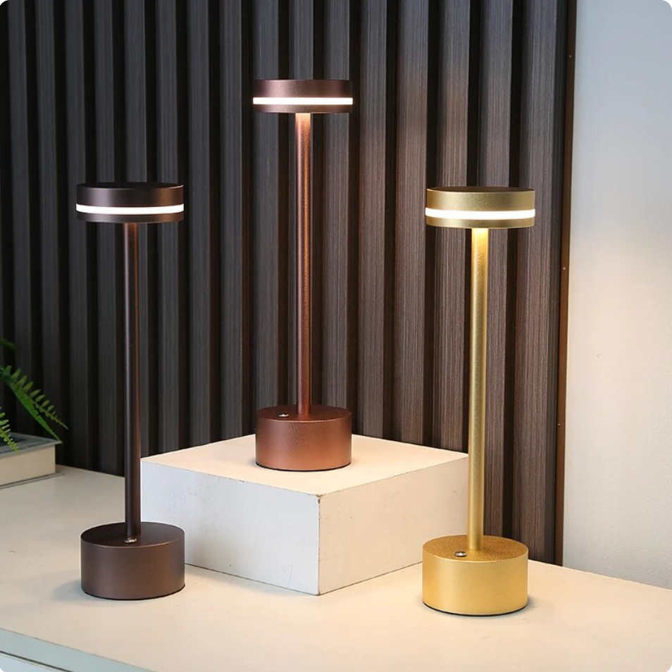 Solara Rechargeable Wireless Touch LED Table Lamp Aluminum Waterproof Portable