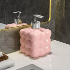 Ceramic Soap Dispenser with Bubble Design for Bathroom or Kitchen Countertop
