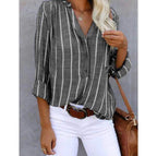 Harrow Candace striped casual blouse for women, featuring a lightweight summer design with a relaxed fit and vibrant pattern.