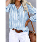 Harrow Candace striped casual blouse for women featuring a relaxed fit and summer-ready design, shown in a stylish striped pattern.