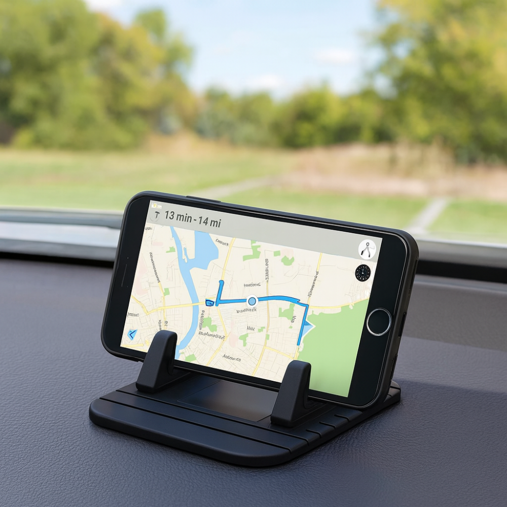 Universal Car Phone Holder Dashboard Mount Non-Slip Silicone Suction Mobile Mount Black Rose Red