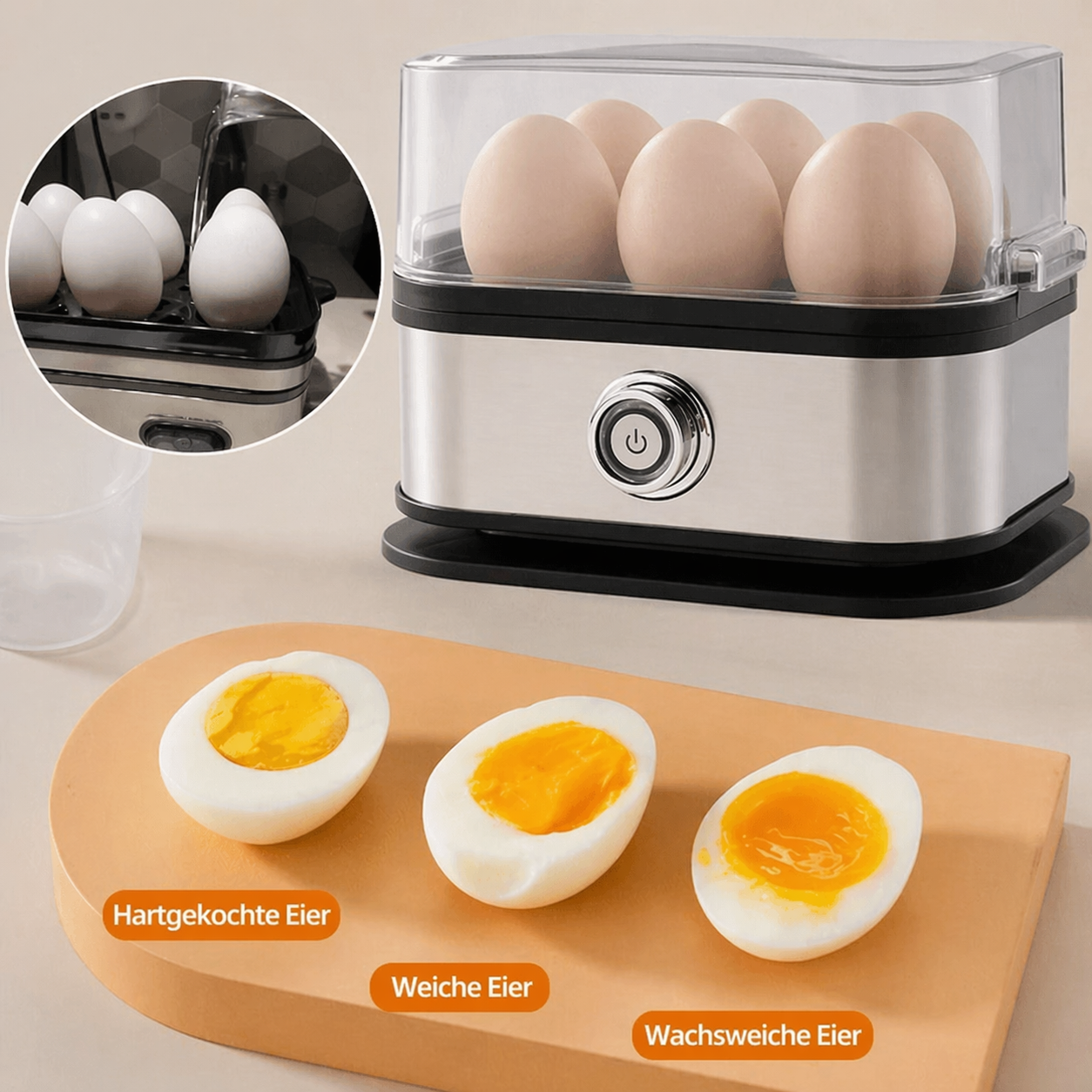 Multifunctional Egg Cooker with Transparent Lid for Steaming Eggs, Vegetables, and Snacks