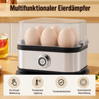 Multifunctional Egg Cooker with Transparent Lid for Steaming Eggs, Vegetables, and Snacks