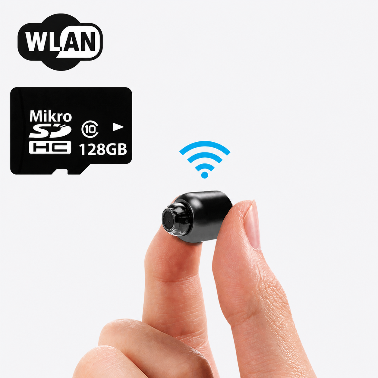 Ultracompact Wi-Fi Surveillance Camera 1080p Full HD Night Vision Wide-Angle 120° with 2-Way Audio
