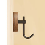 Round Self-Adhesive Wooden Wall Hook Natural Timber No-Drill Coat Towel Hat Hanger