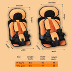 Wearable Child Protection Car Cushion Seat Breathable Adjustable Strap 0-12 Years