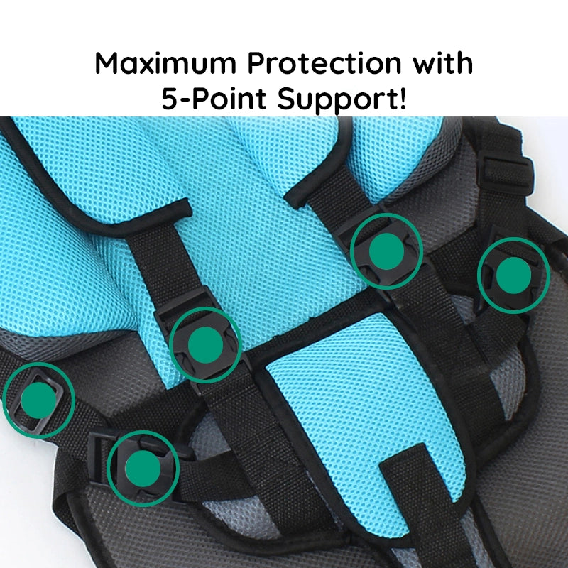 Wearable Child Protection Car Cushion Seat Breathable Adjustable Strap 0-12 Years