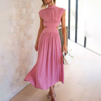Chloé effortless elegant maxi dress for women by Harrow, flowing fabric, v-neckline, and stylish design perfect for special occasions.