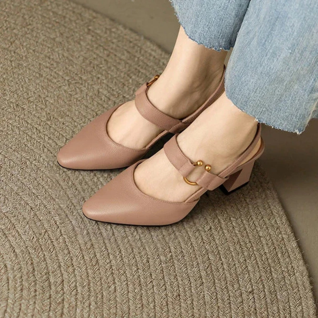 Harrow Christina low block heel court shoes for women, stylish black footwear with a sleek design and comfortable fit.