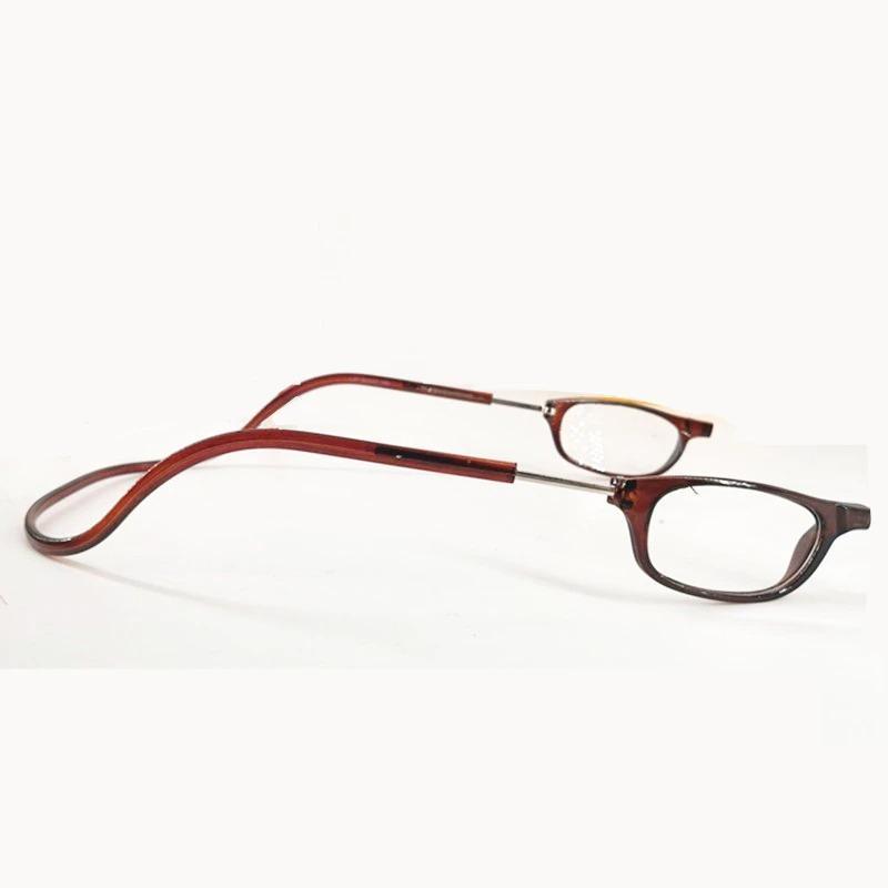 Magnetic Neck-Hanging Reading Glasses Unisex Adjustable Clear Polycarbonate Lenses