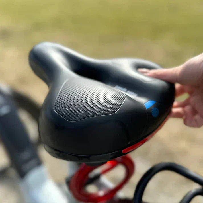 BicycleComfort Pro Ergonomic Bicycle Saddle Pain-Free Orthopedic Seat with Reflective Strip and Water-Resistant Synthetic Leather