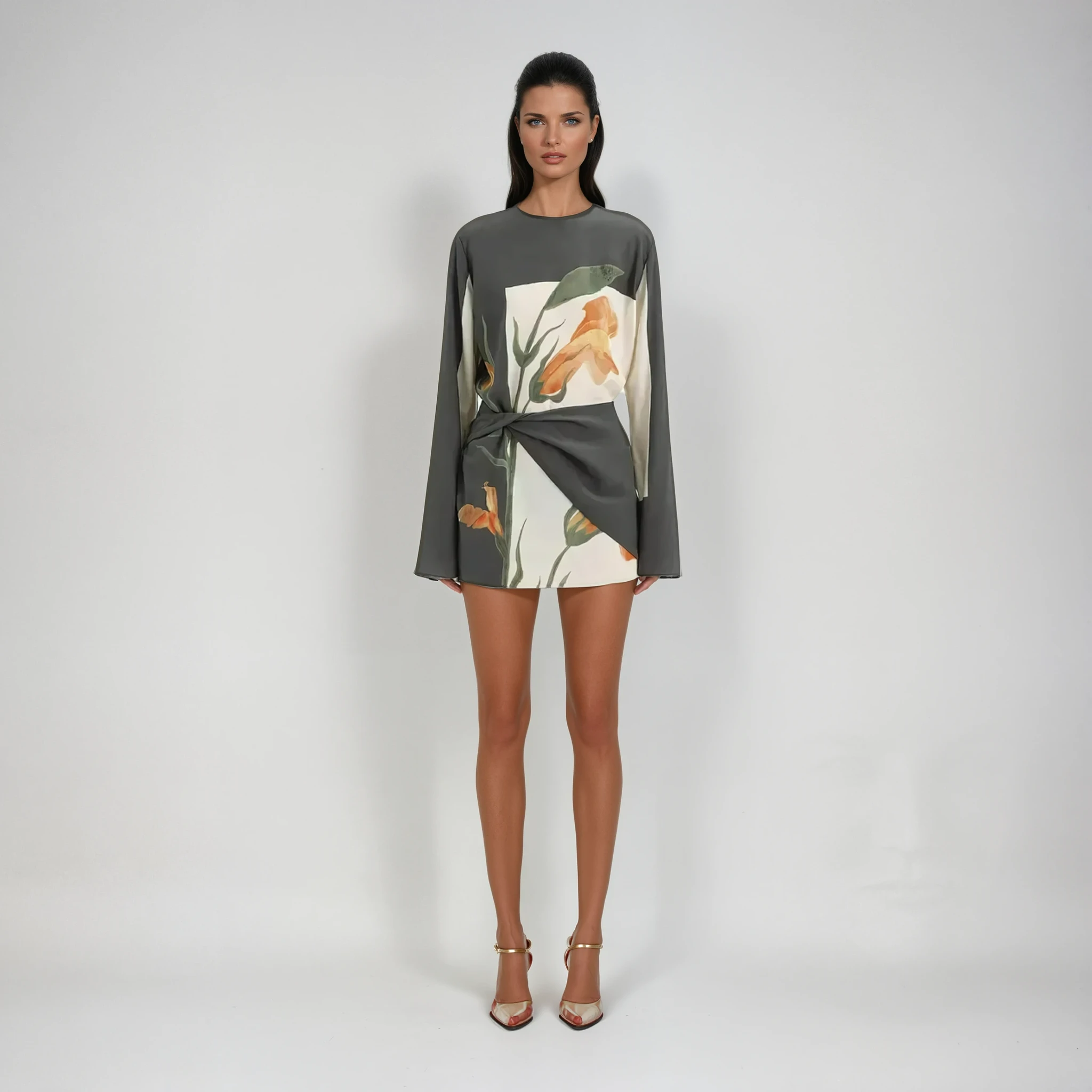 Alexa | Elegant Floral Cocktail Mini Dress for Women