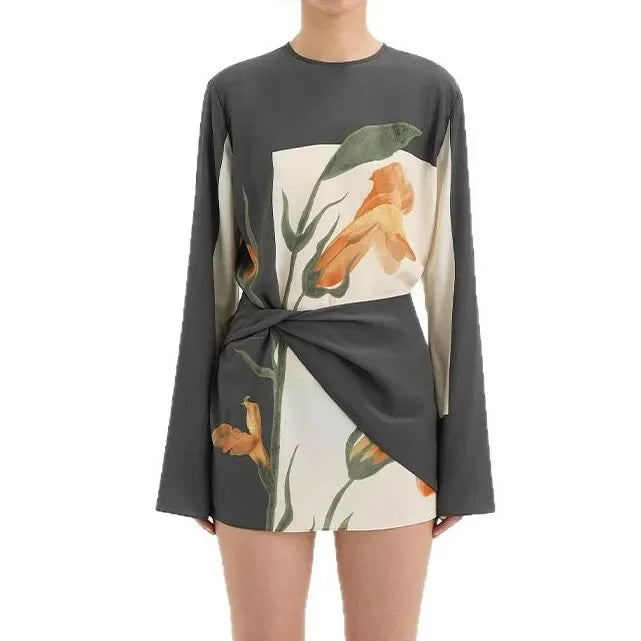 Alexa | Elegant Floral Cocktail Mini Dress for Women