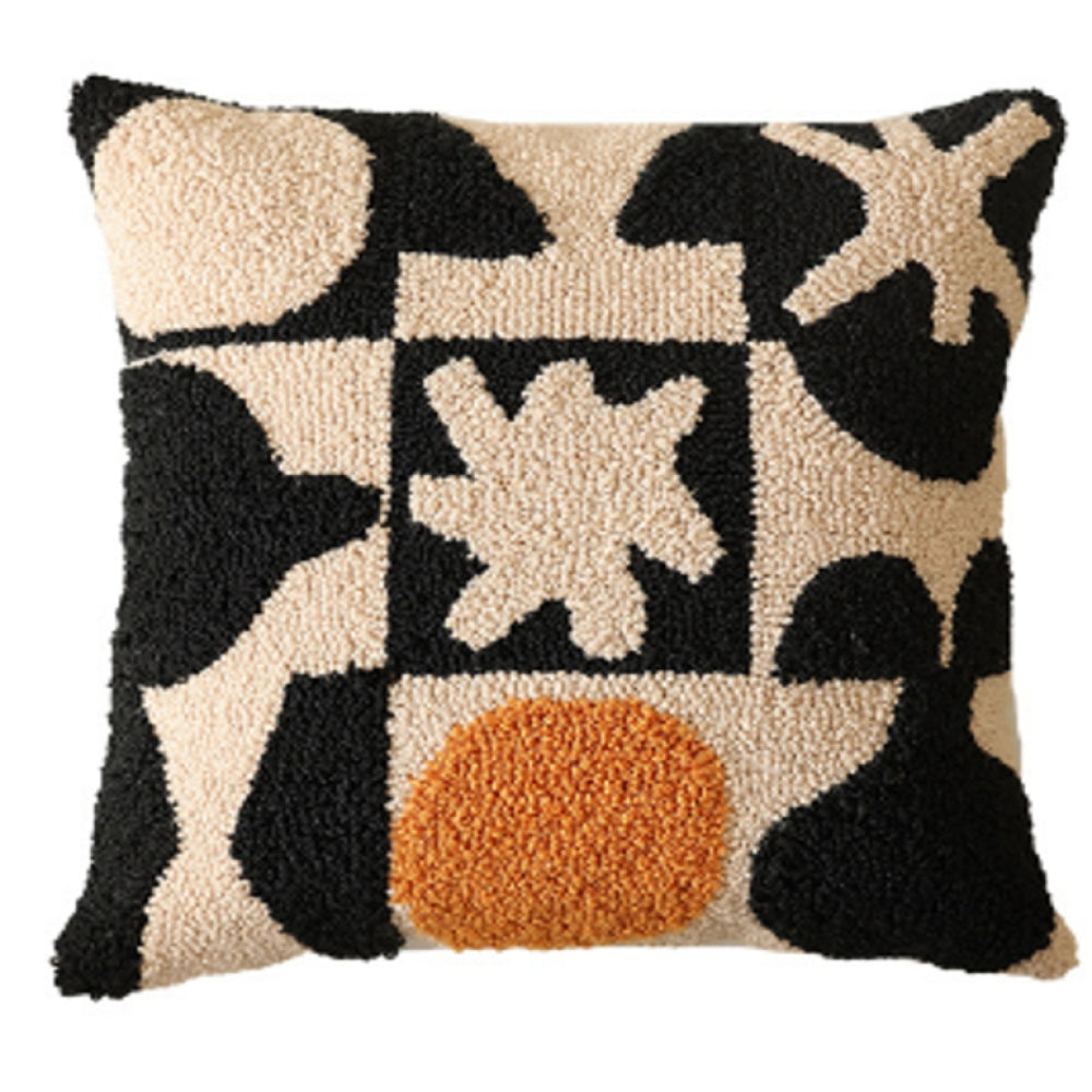 Contemporary Embroidered Sofa Cushion Covers Soft Microfiber Blend Loop Velvet Design