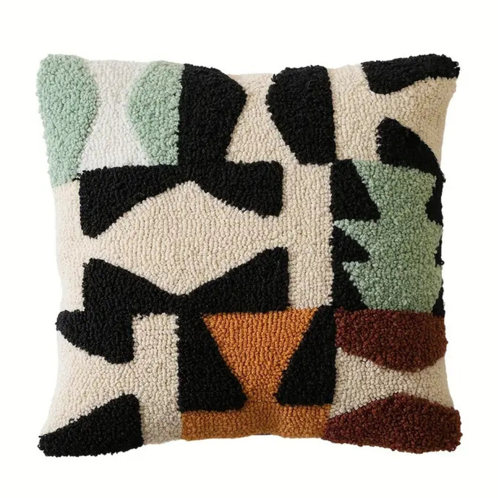 Contemporary Embroidered Sofa Cushion Covers Soft Microfiber Blend Loop Velvet Design