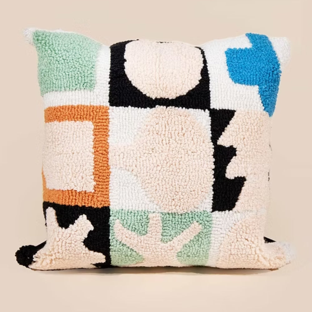 Contemporary Embroidered Sofa Cushion Covers Soft Microfiber Blend Loop Velvet Design
