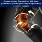 CopperFlex Knee Compression Sleeve Copper-Infused Fabric Pain Relief Support Mobility