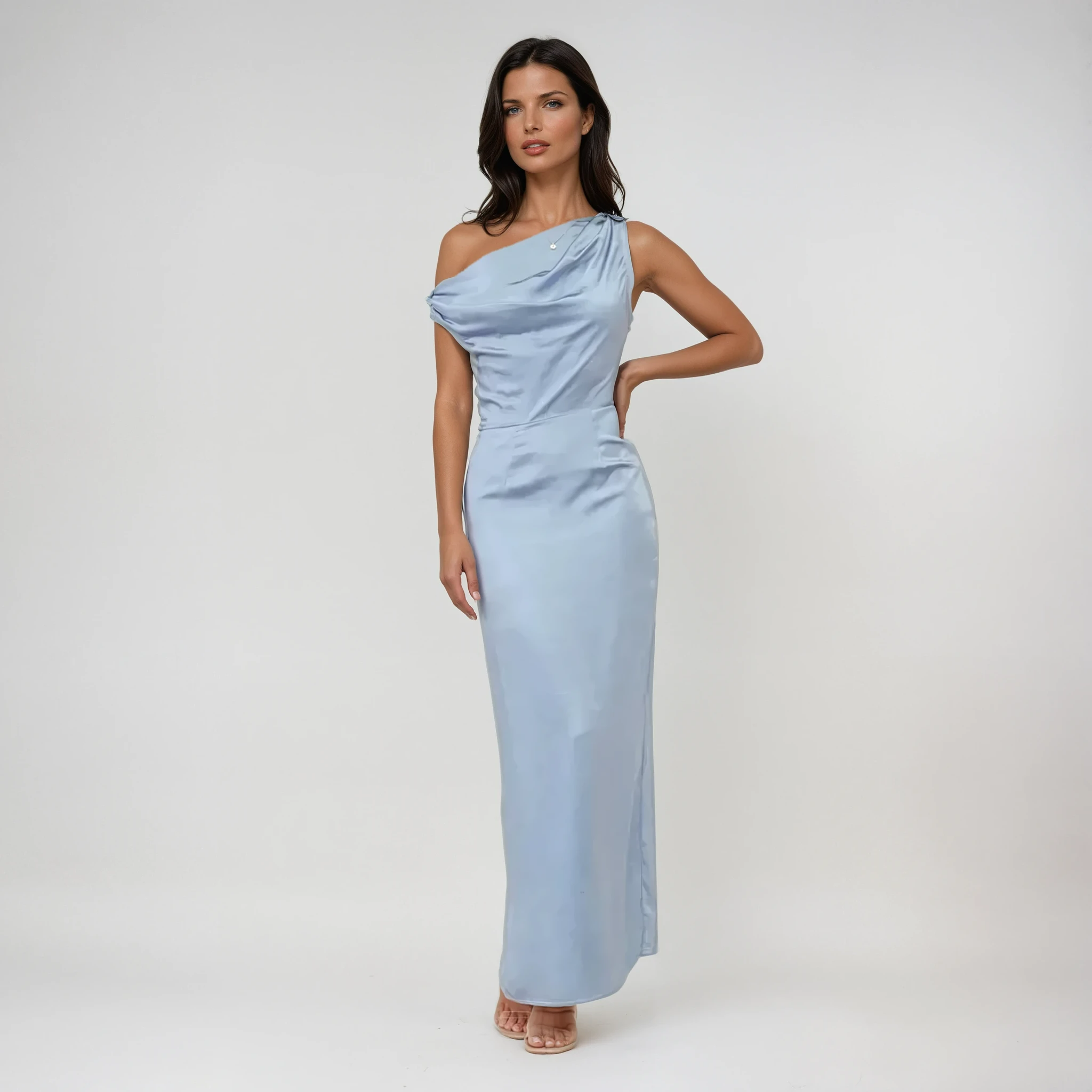 Alexia | Elegant Satin Wedding Guest Maxi Dress for Women