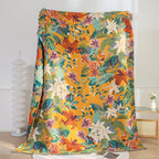Cotton Blanket 79x90.5 Soft Tropical Design Throw for Home Decor and Layering