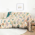 Cotton Blanket Reversible Floral Pattern Lightweight Breathable Throw 59x79 or 79x90.5 Inches