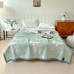 Cotton Gauze Blanket Lightweight Triple-Layer Breathable Butterfly Print 130x150 cm All-Season