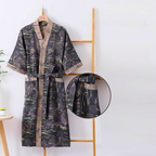 Lightweight Cotton Gauze Kimono Robe for Women Breathable Double-Layered Lounge Robe