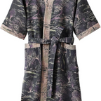 Lightweight Cotton Gauze Kimono Robe for Women Breathable Double-Layered Lounge Robe