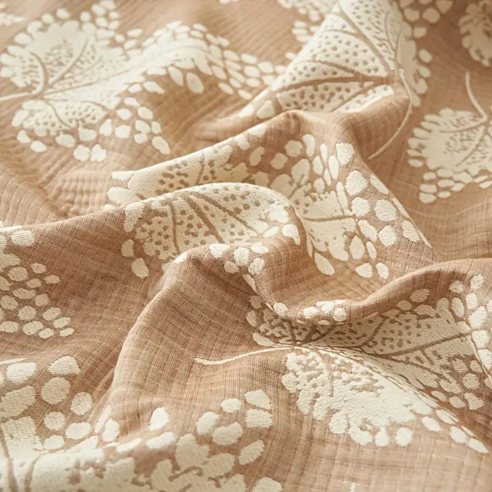 Cotton Summer Blanket Lightweight Breathable Floral Vine Leaf Pattern 59x79 to 79x90.5 Inches