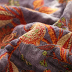 Cotton Tassel Blanket Lightweight Reversible Floral Jacquard Throw 59x79 Inches