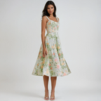Alfreda | Elegant Floral Cocktail Midi Dress for Women