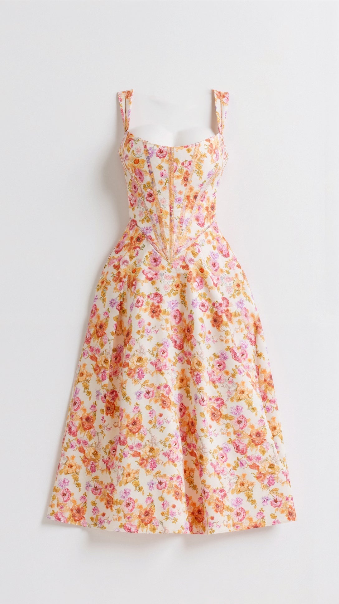 Alfreda | Elegant Floral Cocktail Midi Dress for Women