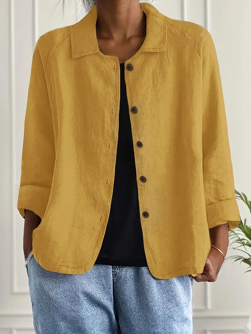 Harrow Denise casual lightweight women's top, soft fabric, relaxed fit, in neutral color, styled with sleeves and neckline details.
