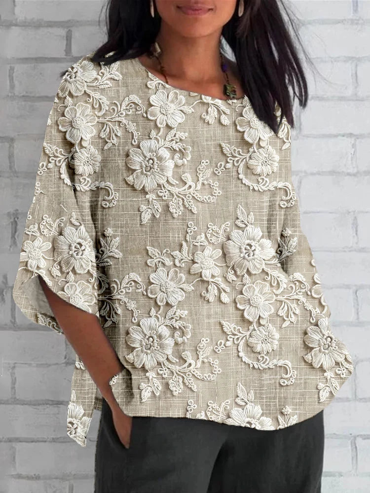 Diana floral casual blouse for women by Harrow, featuring a relaxed fit and vintage floral print, perfect for summer wear.
