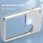 Double Lens Magnifier with LED Light Compact Pocket-Sized 6X and 3X Magnification with Leather Case