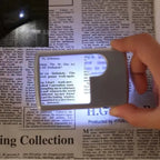 Double Lens Magnifier with LED Light Compact Pocket-Sized 6X and 3X Magnification with Leather Case
